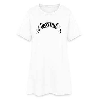 Texte de boxe en fanion ou bannière - Robe T-shirt Femme - blanc - Devant