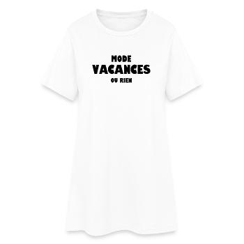 Mode vacances ou rien - Robe T-shirt Femme - blanc - Devant