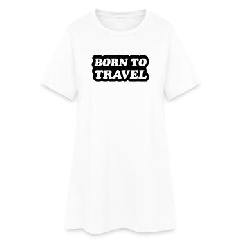 Né pour voyager - Robe T-shirt Femme - blanc - Devant