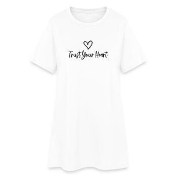 TRUST YOUR HEART Statement - Women’s T-Shirt Dress - white - Front