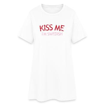 Kiss Me I’m Swedish Slogan Art - Robe T-shirt Femme - blanc - Devant