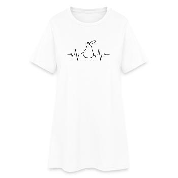 Cadeau pour les passionnés de nutrition, poire battement de cœur - Robe T-shirt Femme - blanc - Devant