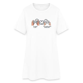 Père & Fille : La Passion du Jeu en Héritage - Robe T-shirt Femme - blanc - Devant