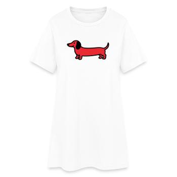 Vecteur de profil teckel de chien de chasse - Robe T-shirt Femme - blanc - Devant