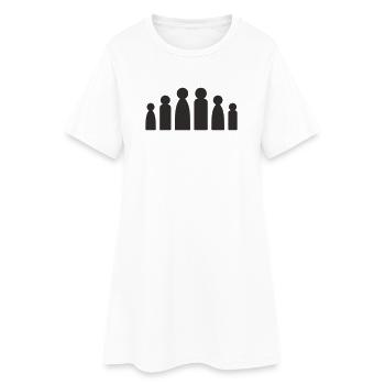Minimalistische Familie - Silhouette Eltern Kinder - Frauen T-Shirt-Kleid - Weiß - Vorne