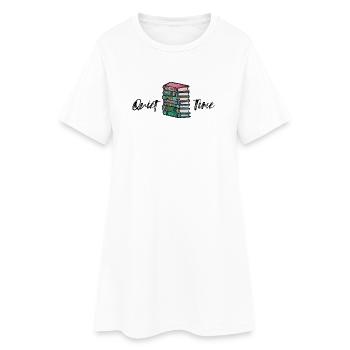 Vibrant Stack of Books Illustration - Women’s T-Shirt Dress - white - Front