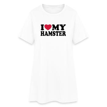 I love my hamster - J'aime mon hamster - Robe T-shirt Femme - blanc - Devant