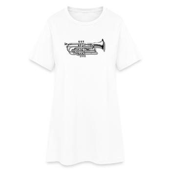 Trompette - Robe T-shirt Femme - blanc - Devant
