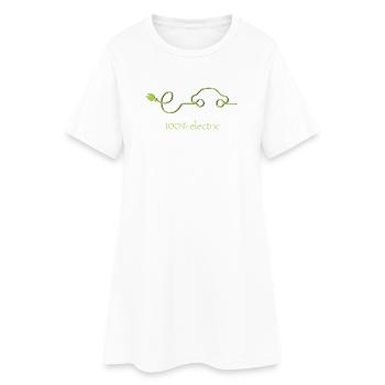 100 % électrique – voiture verte à service régulier - Robe T-shirt Femme - blanc - Devant