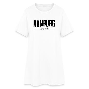 Hamburg Barmbek, HH-City - Frauen T-Shirt-Kleid - Weiß - Vorne