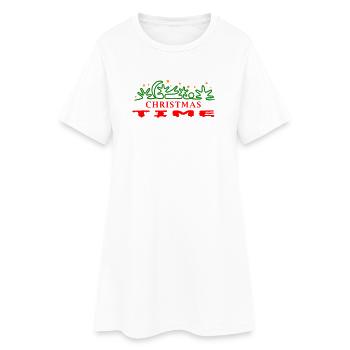 Temps de Noël, Noël, Arbre de Noël - Robe T-shirt Femme - blanc - Devant