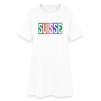SCHWEIZ. HUMOR. LAND. FLAGGE. GENF. LAUSANNE - Frauen T-Shirt-Kleid - Weiß - Vorne