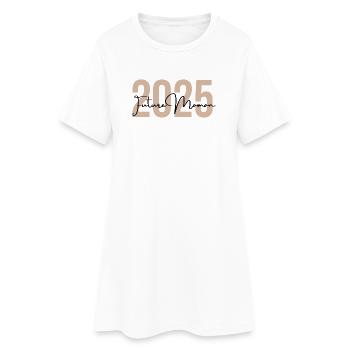 Werdende Mama 2025 - Frauen T-Shirt-Kleid - Weiß - Vorne