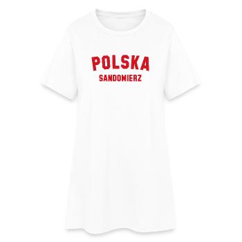 SANDOMIERZ Polska Polen - Frauen T-Shirt-Kleid - Weiß - Vorne
