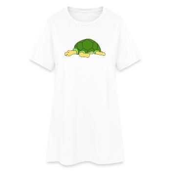 Tortue paresseuse mignonne dormant Propriétaire drôle d’animal de reptile - Robe T-shirt Femme - blanc - Devant