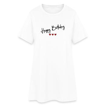 HAPPY BIRTHDAY. NOËL. ANNEE. ANNIVERSAIRE - Robe T-shirt Femme - blanc - Devant