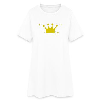 Krone - Geschenkidee - Sterne - Frauen T-Shirt-Kleid - Weiß - Vorne