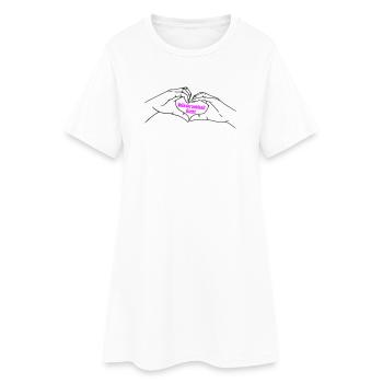 Herz Symbol Gicht - Frauen T-Shirt-Kleid - Weiß - Vorne