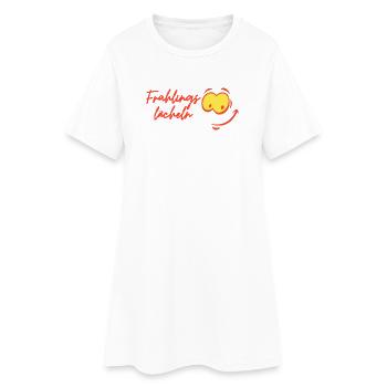 Frühlingslächeln - Wortschätze, vergessene Wörter - Frauen T-Shirt-Kleid - Weiß - Vorne
