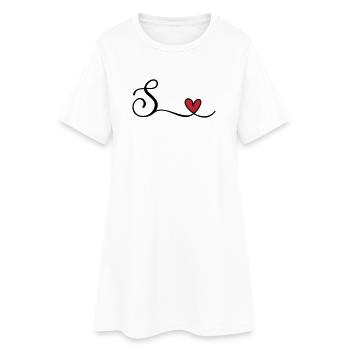 Monogramme de la lettre S avec cœur - Robe T-shirt Femme - blanc - Devant