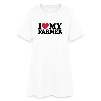 I love my farmer - Robe T-shirt Femme - blanc - Devant