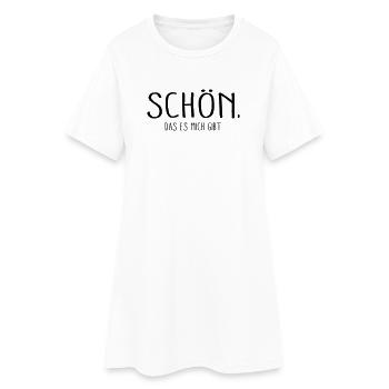 Schön das es mich gibt - Frauen T-Shirt-Kleid - Weiß - Vorne