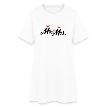 Lustige Geschenke zur Hochzeit, Mr and Mrs - Frauen T-Shirt-Kleid - Weiß - Vorne