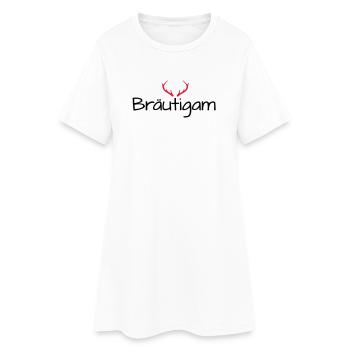 Bräutigam Geweih shirt Junggesellenabschied - Frauen T-Shirt-Kleid - Weiß - Vorne