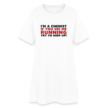 Chimiste en cours d'exécution - Robe T-shirt Femme - blanc - Devant