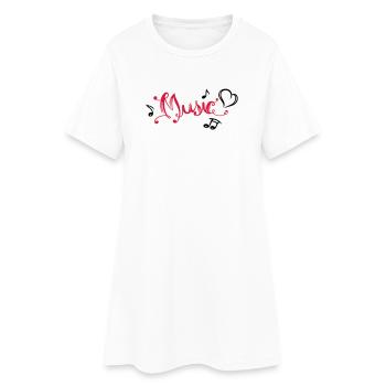 Écriture musicale Notes de musique Heart Music Festival - Robe T-shirt Femme - blanc - Devant
