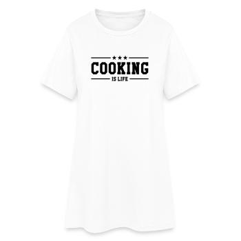 Cooking is life - Frauen T-Shirt-Kleid - Weiß - Vorne