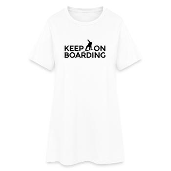 Continue de monter Après-ski Snowboardeur Snowboard - Robe T-shirt Femme - blanc - Devant