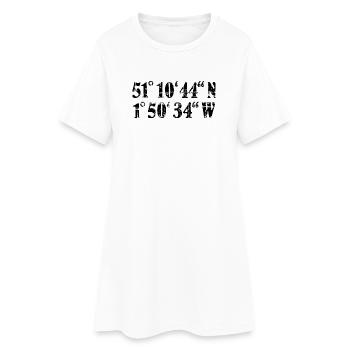 Stonehenge Coordinates Vintage Black (FR) - Robe T-shirt Femme - blanc - Devant