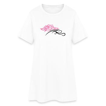 Lotus mit Tribal - Robe T-shirt Femme - blanc - Devant