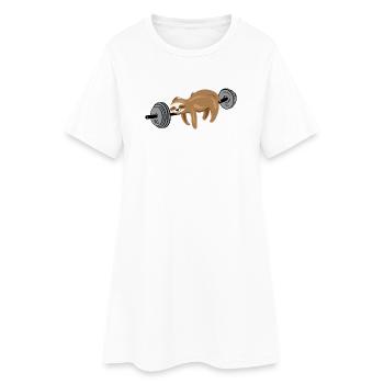Sloth strength fitness gym gweichte sport symbol - Robe T-shirt Femme - blanc - Devant