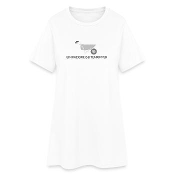 Einraddreiseitenkipper - Schubkarre - Frauen T-Shirt-Kleid - Weiß - Vorne