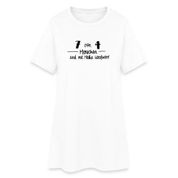 7 von 4 Menschen sind mit Mathe überfordert - Frauen T-Shirt-Kleid - Weiß - Vorne