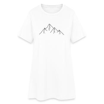 Berge Berg Zeichnung - Frauen T-Shirt-Kleid - Weiß - Vorne