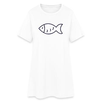 Pêcheurs Pêche Poisson - Robe T-shirt Femme - blanc - Devant