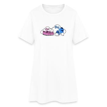 Illustration de paire de chaussures fille-garçon - Robe T-shirt Femme - blanc - Devant