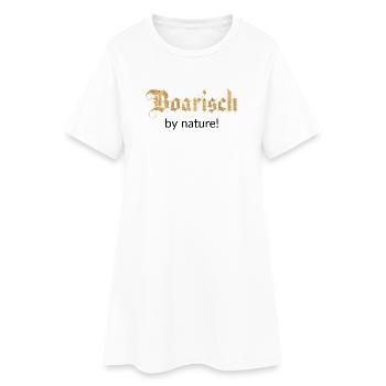 Boarisch by nature! Bayern - Frauen T-Shirt-Kleid - Weiß - Vorne