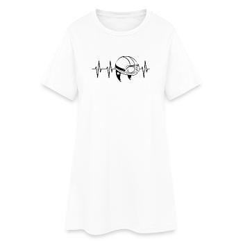 Heartbeat casque rétro vieux vintage moto cyclomoteur - Robe T-shirt Femme - blanc - Devant