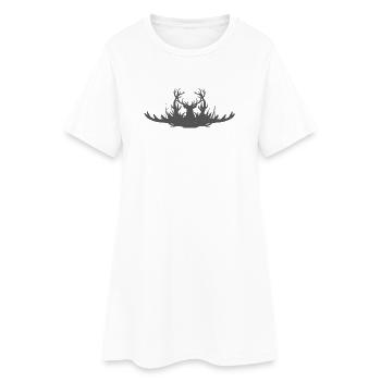 Silhouette de bois de cerf - Robe T-shirt Femme - blanc - Devant