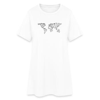 Carte du monde - Robe T-shirt Femme - blanc - Devant