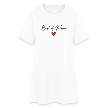 PAPA. FÊTE DES PÈRES. BONNE FÊTE PAPA. BONNE FÊTE. - Robe T-shirt Femme - blanc - Devant