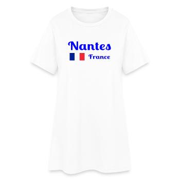 Nantes, France- Imprimés élégants - Robe T-shirt Femme - blanc - Devant