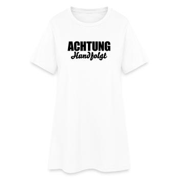 Achtung Hund folgt - Frauen T-Shirt-Kleid - Weiß - Vorne