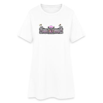 Le Bundestag à Berlin avec des drapeaux arc-en-ciel - Robe T-shirt Femme - blanc - Devant