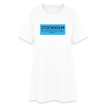 Conception de textes sur l'eau et la ville de Stockholm - Robe T-shirt Femme - blanc - Devant