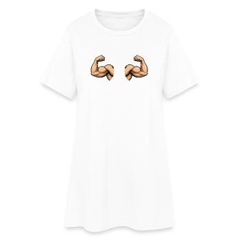 Conception musculaire à double manchon - Robe T-shirt Femme - blanc - Devant